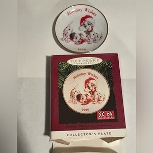 Hallmark Keepsake Ornament 101 Dalmatians Disney Porcelain Plate 1996